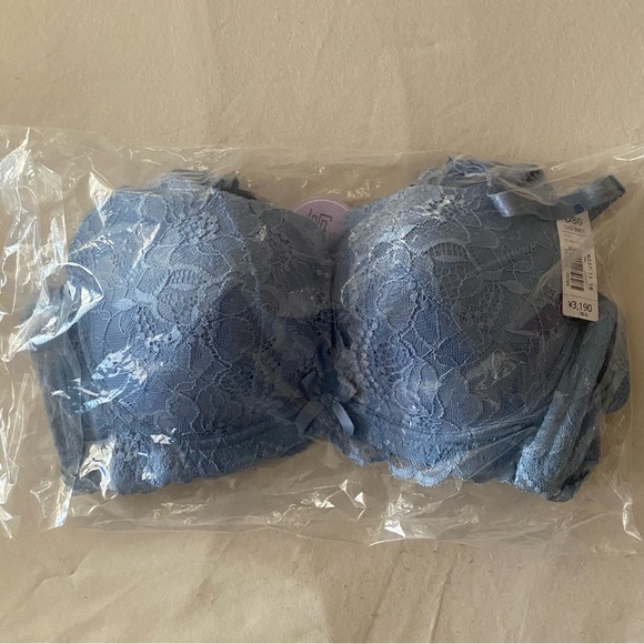 Aimerfeel side slimming lace push up bra in blue! - Picture 3 of 3